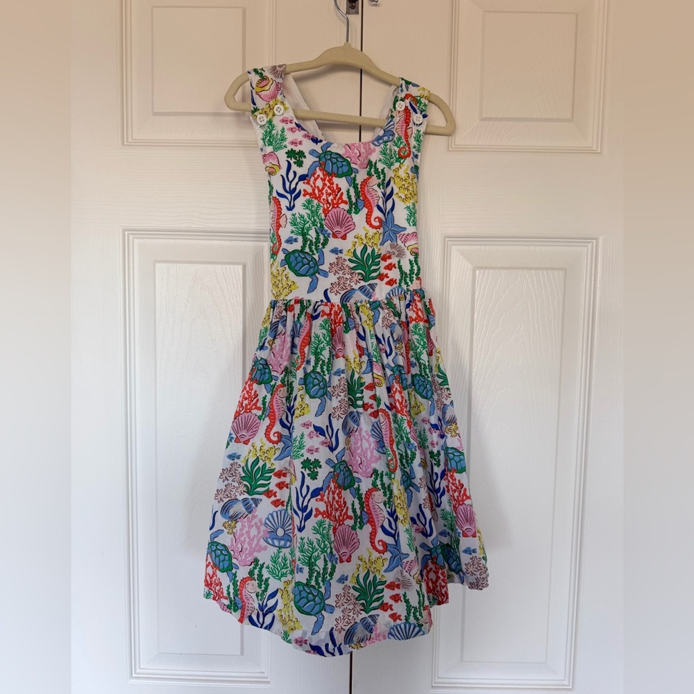 Colorful Sea Life Print Kids Dress
